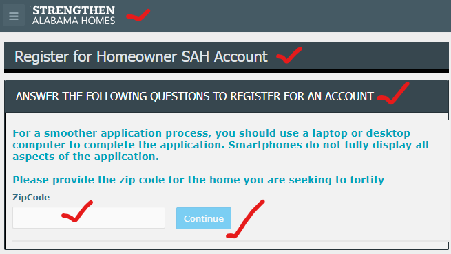 Strengthen Alabama Homes application (Login & Registration) 1 strengthen alabama homes application,