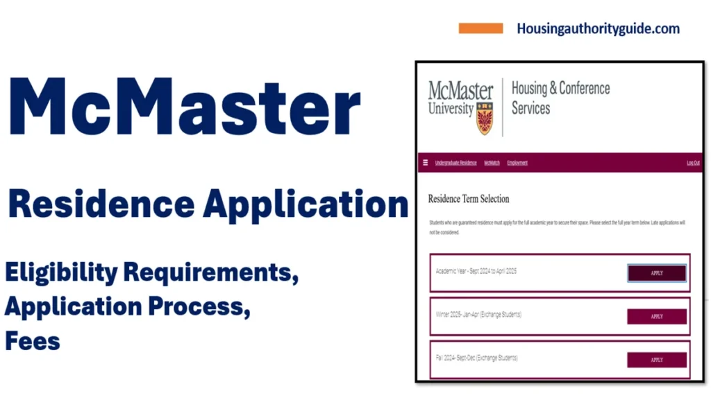 mcmaster residence application